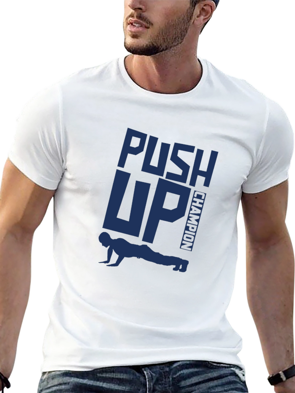 Push Up Champion Graphic Tee - Black