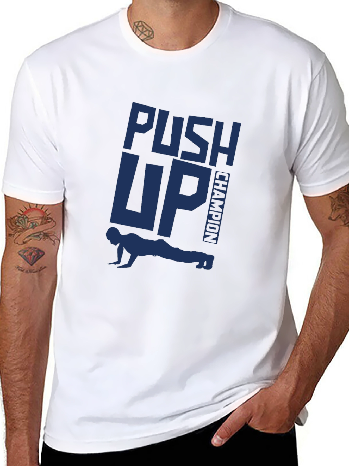 Push Up Champion Graphic Tee - Black