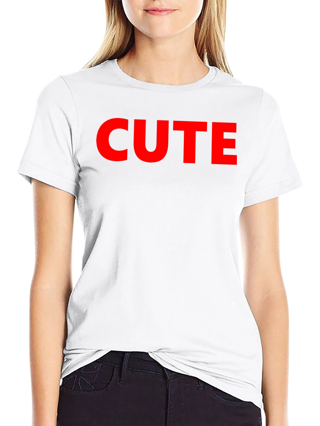 Cute Graphic Tee - Black Cotton T-Shirt