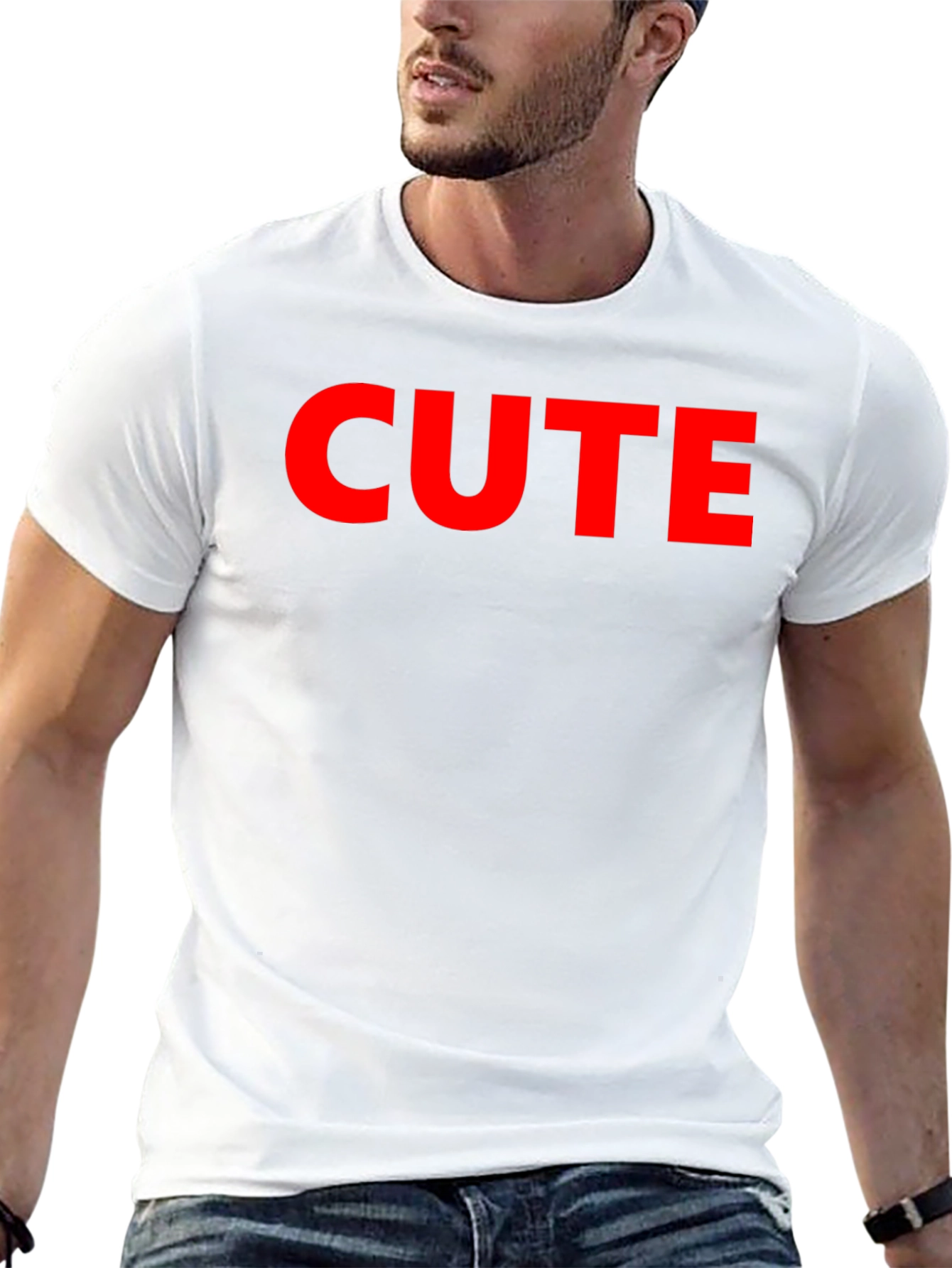 Cute Graphic Tee - Black Cotton T-Shirt