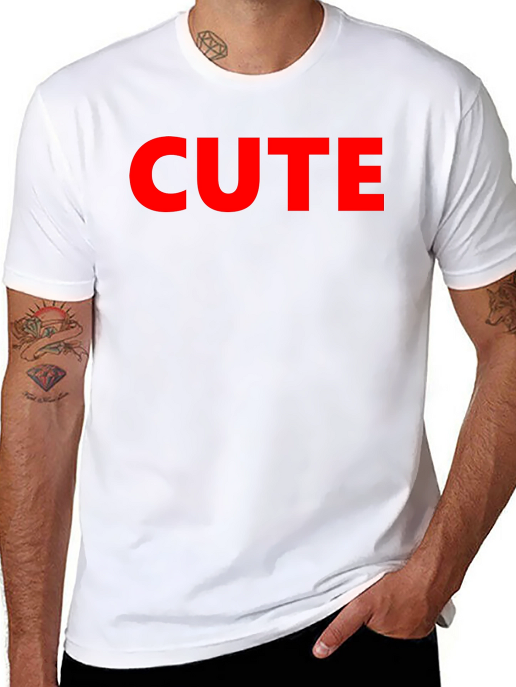 Cute Graphic Tee - Black Cotton T-Shirt