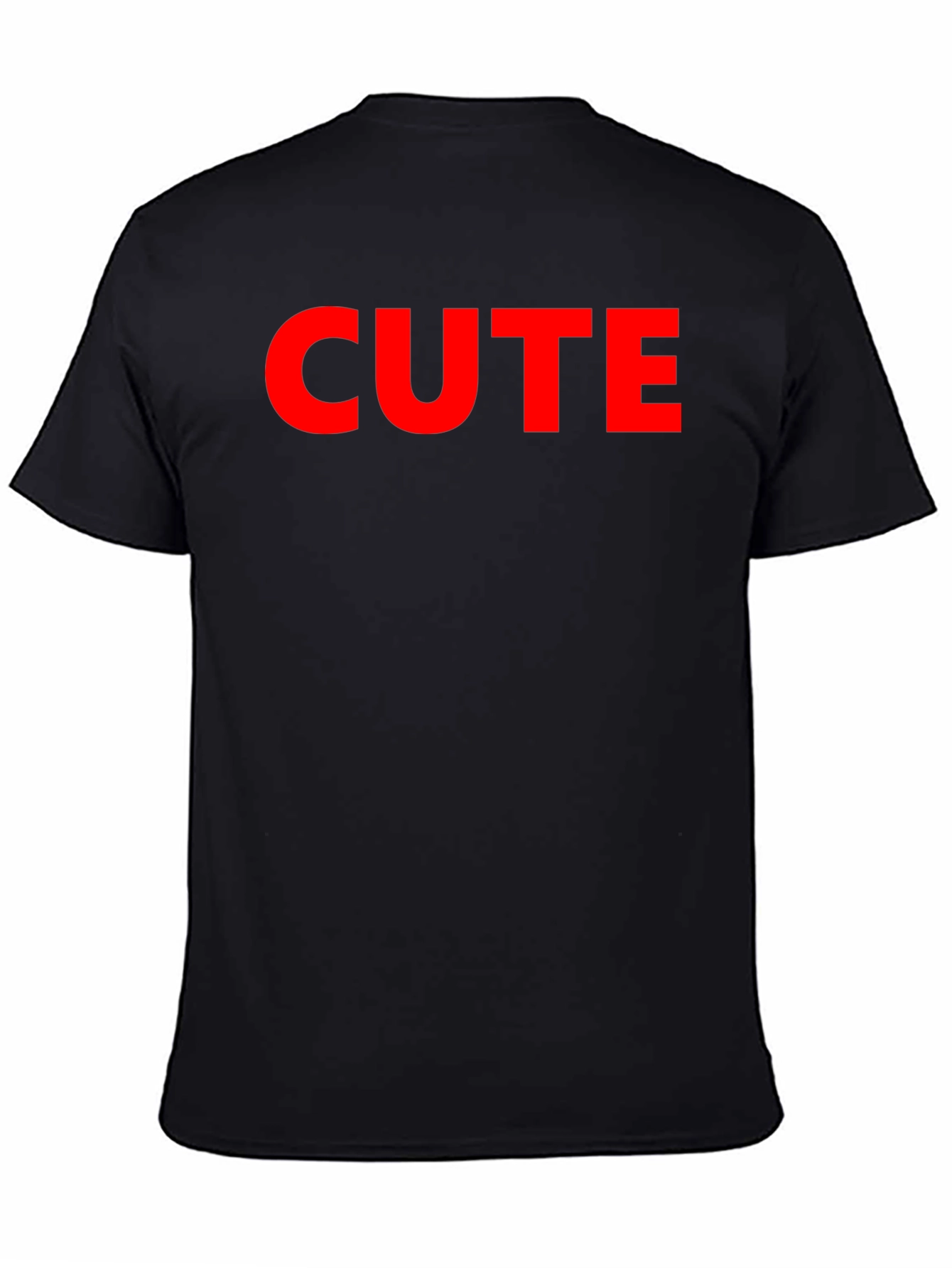 Cute Graphic Tee - Black Cotton T-Shirt