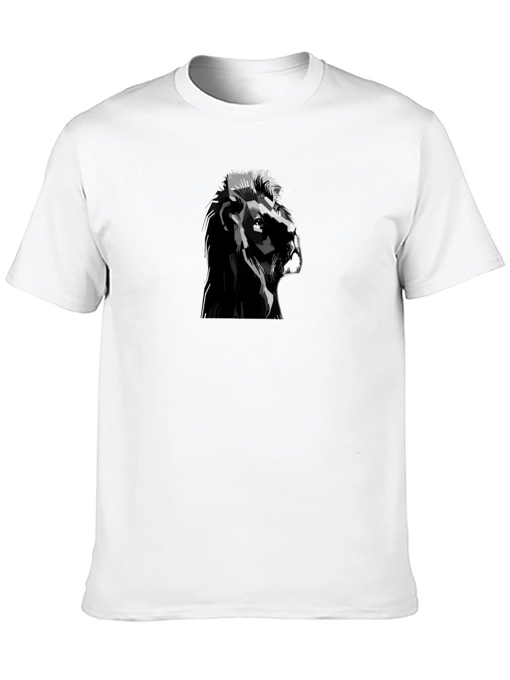 Lion Graphic Tee - Black Crew Neck T-Shirt