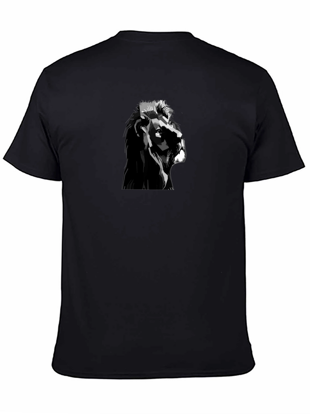 Lion Graphic Tee - Black Crew Neck T-Shirt