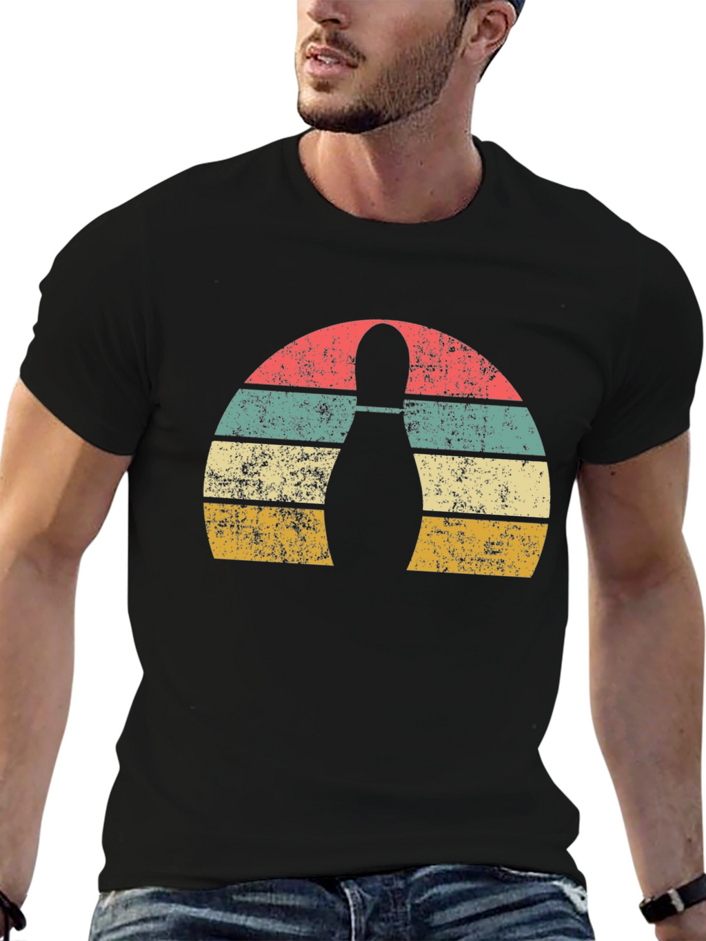 Retro Bowling Pin Graphic T-Shirt
