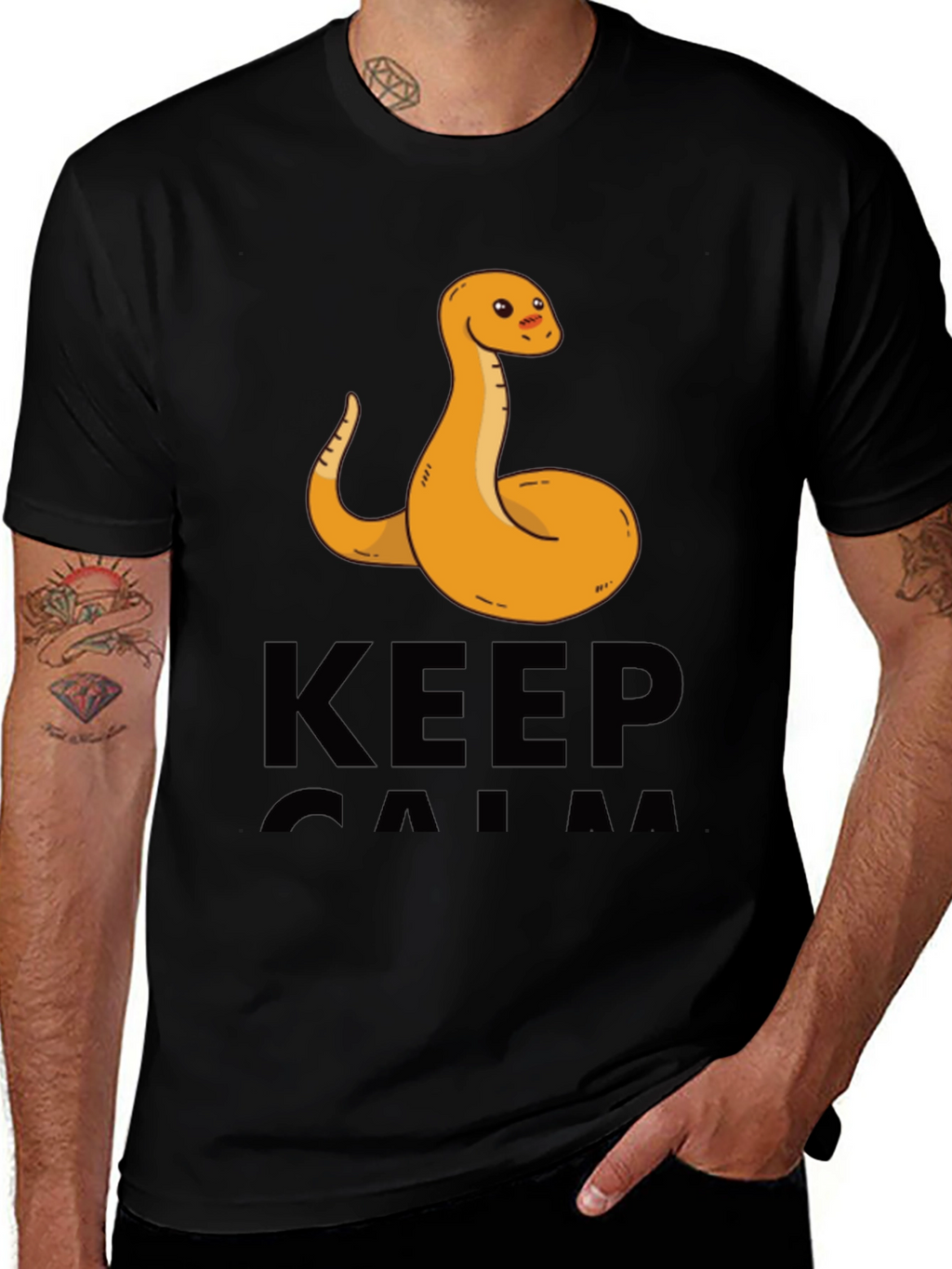 Funny Snake Keep Calm Graphic T-Shirt