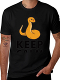 Funny Snake Keep Calm Graphic T-Shirt