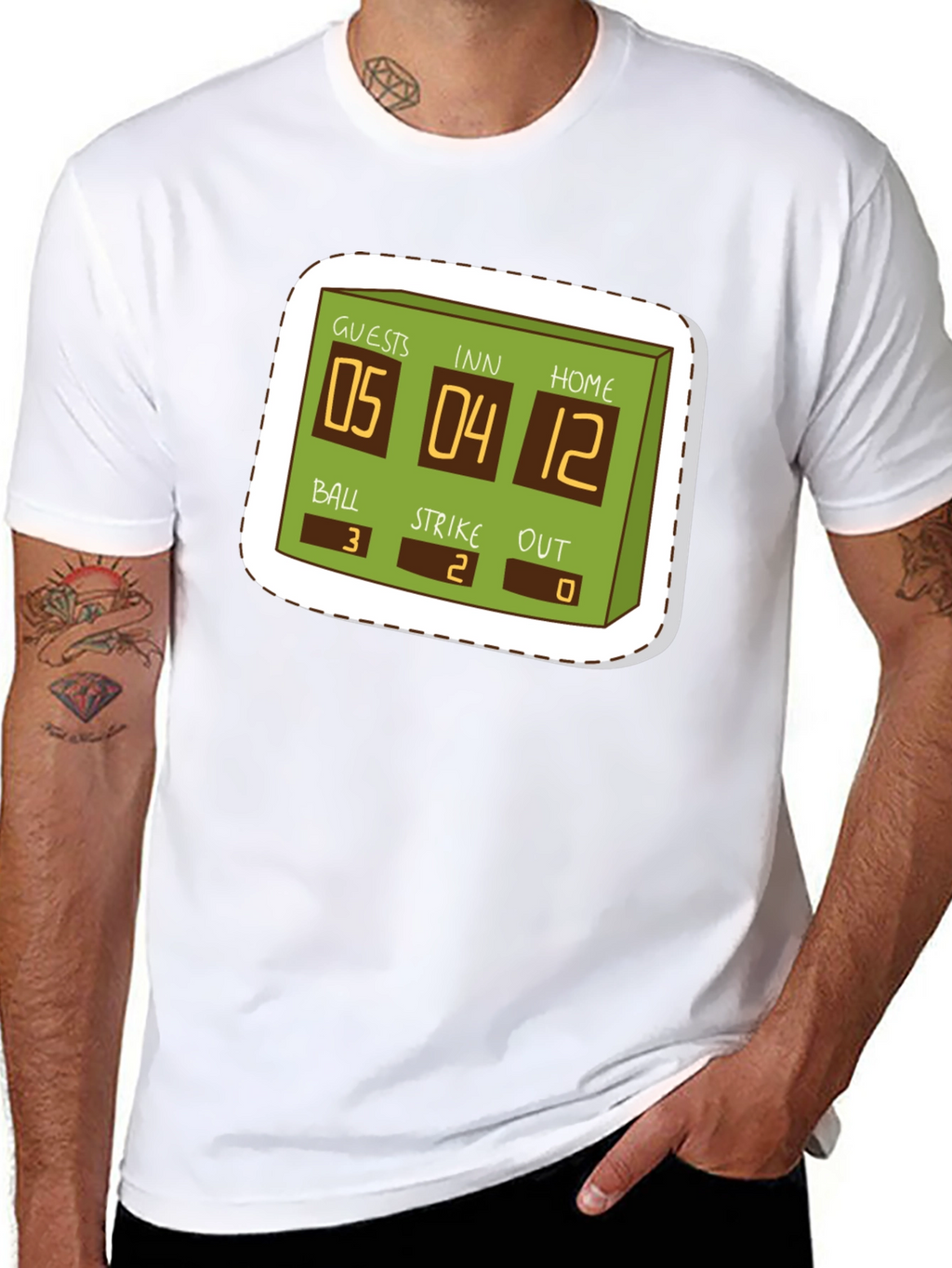 Baseball Scoreboard Graphic T-Shirt