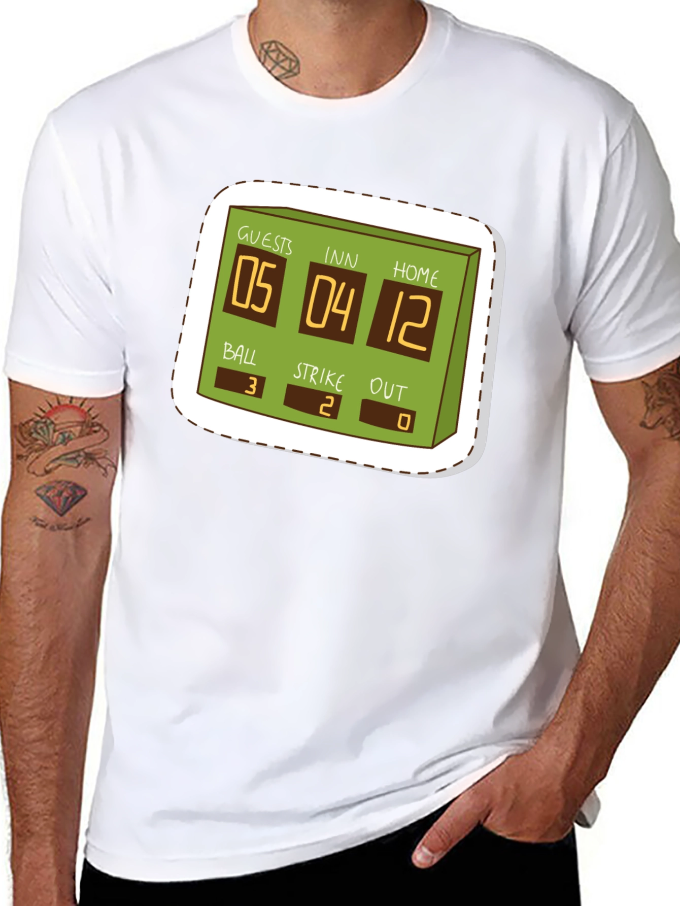 Baseball Scoreboard Graphic T-Shirt