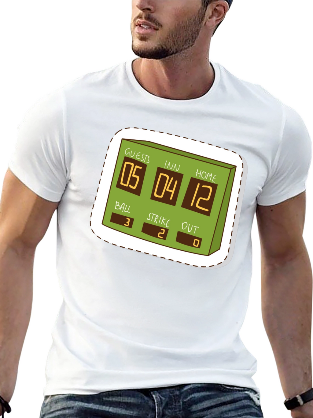 Baseball Scoreboard Graphic T-Shirt