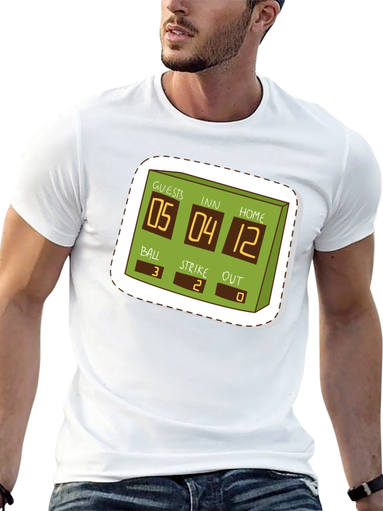 Baseball Scoreboard Graphic T-Shirt