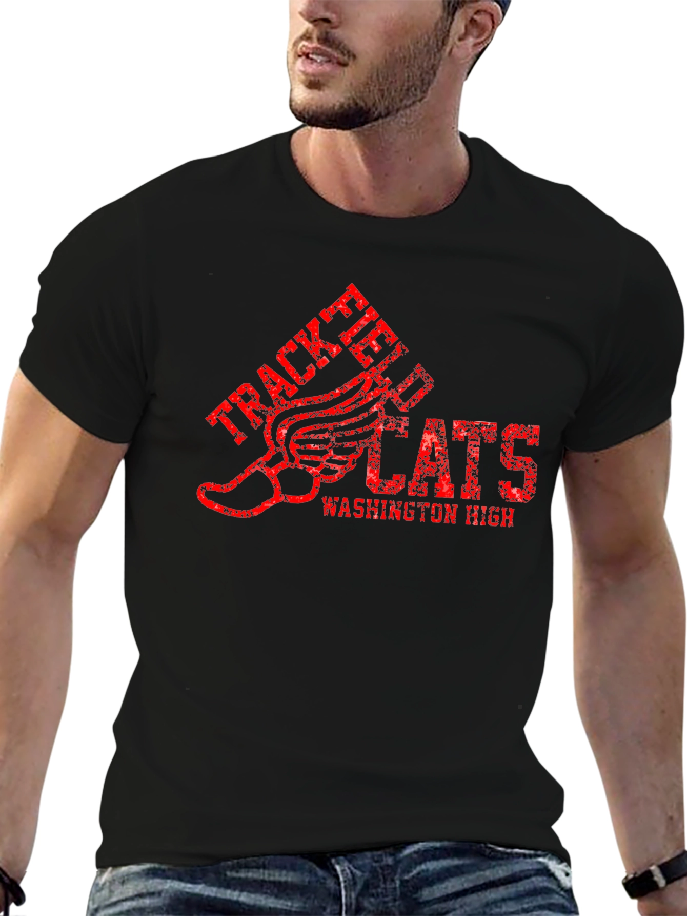 Track & Field Wildcats Black Graphic T-Shirt