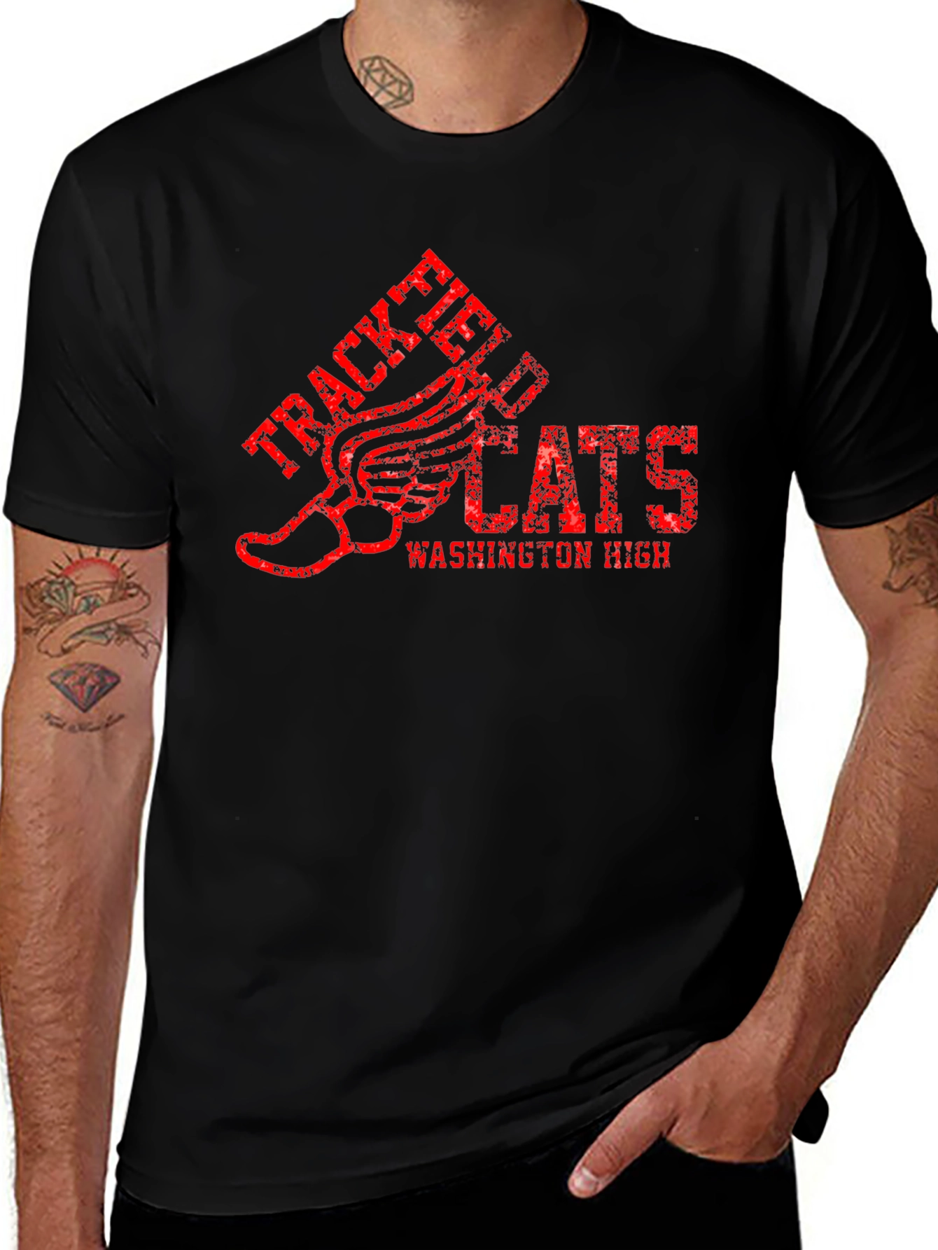 Track & Field Wildcats Black Graphic T-Shirt