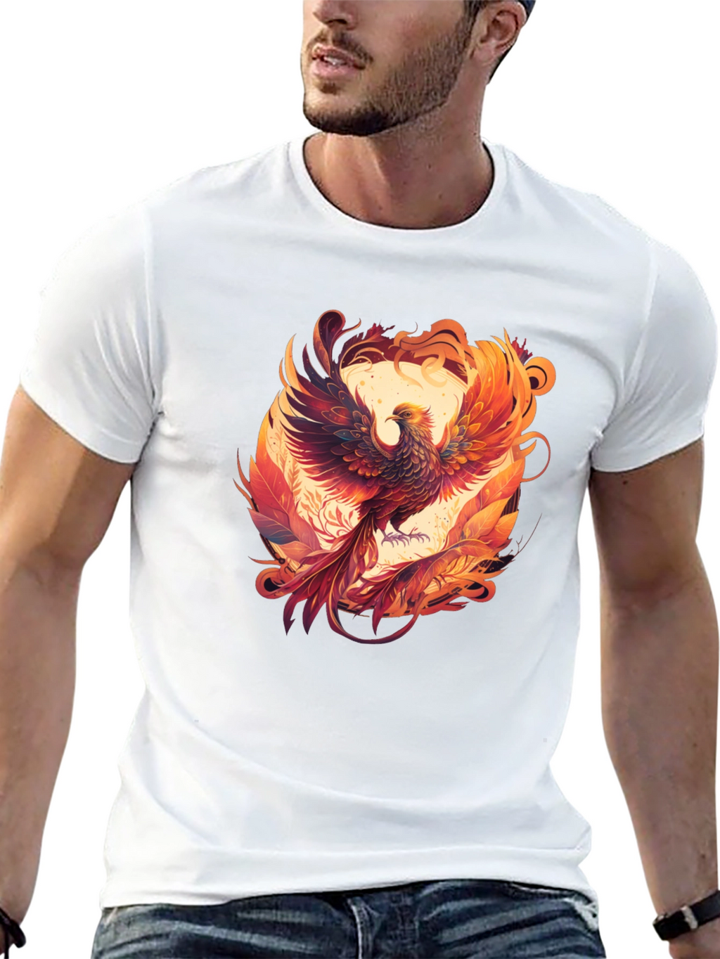 Phoenix Graphic Tee - Black Cotton Blend