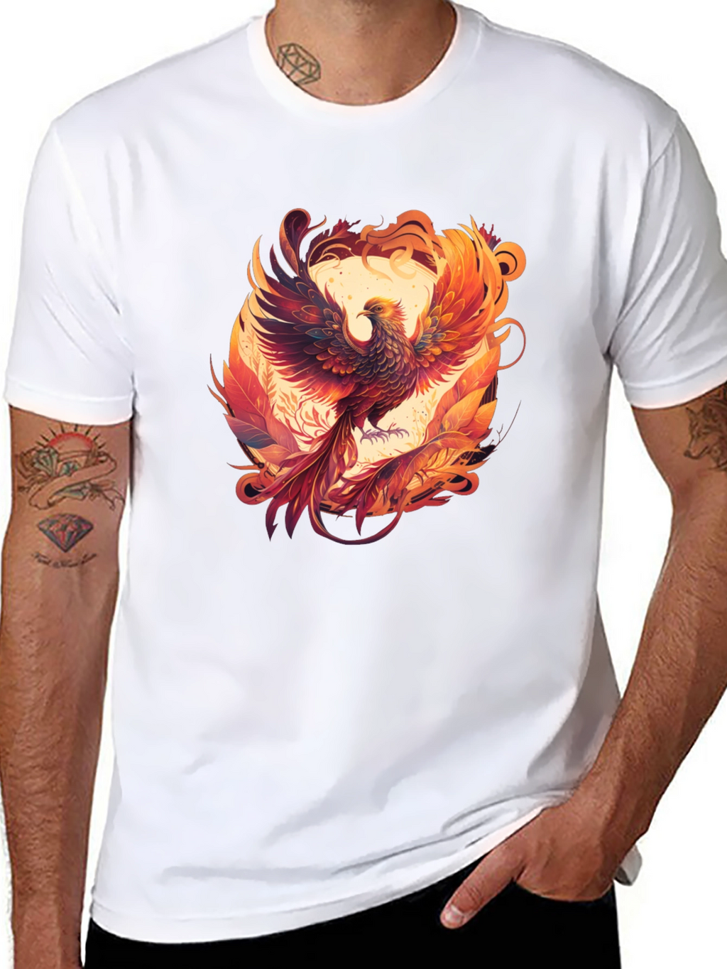 Phoenix Graphic Tee - Black Cotton Blend