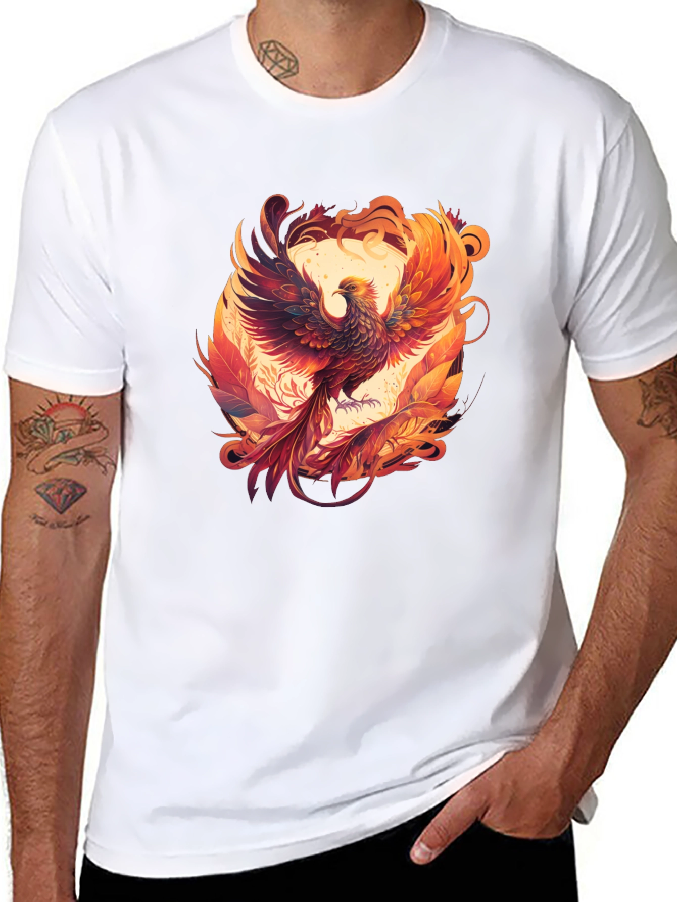 Phoenix Graphic Tee - Black Cotton Blend