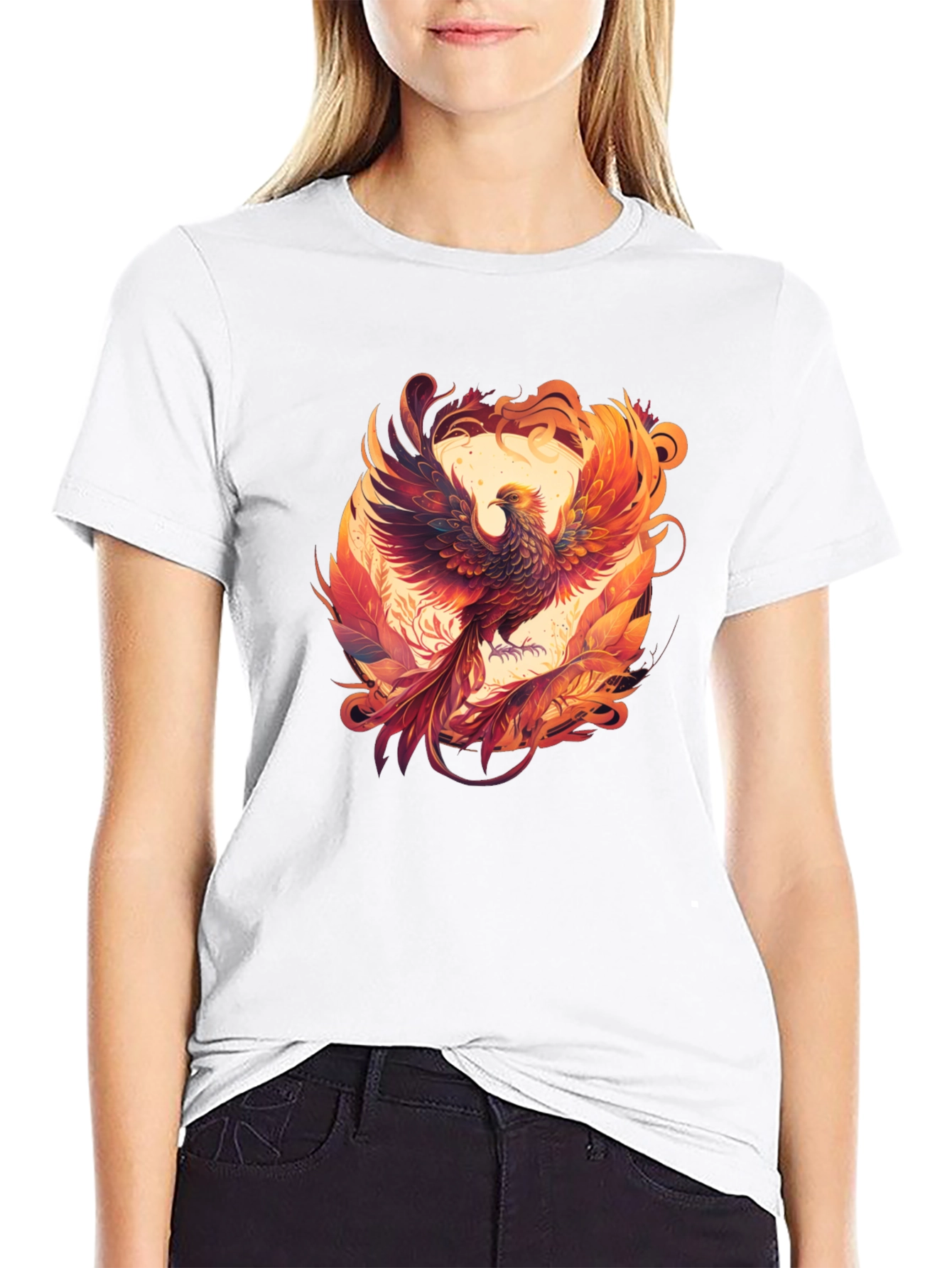 Phoenix Graphic Tee - Black Cotton Blend