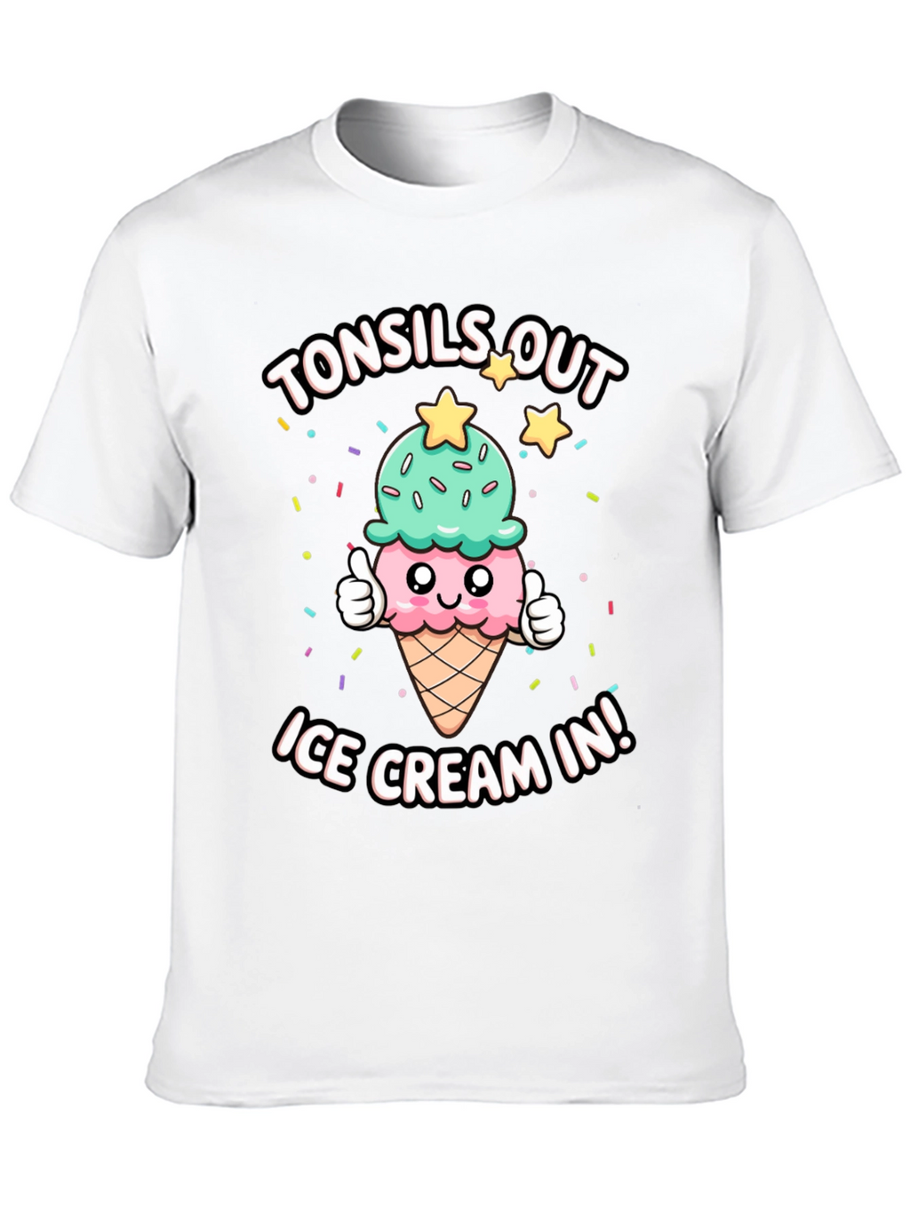 Tonsils Out Ice Cream In Black T-Shirt