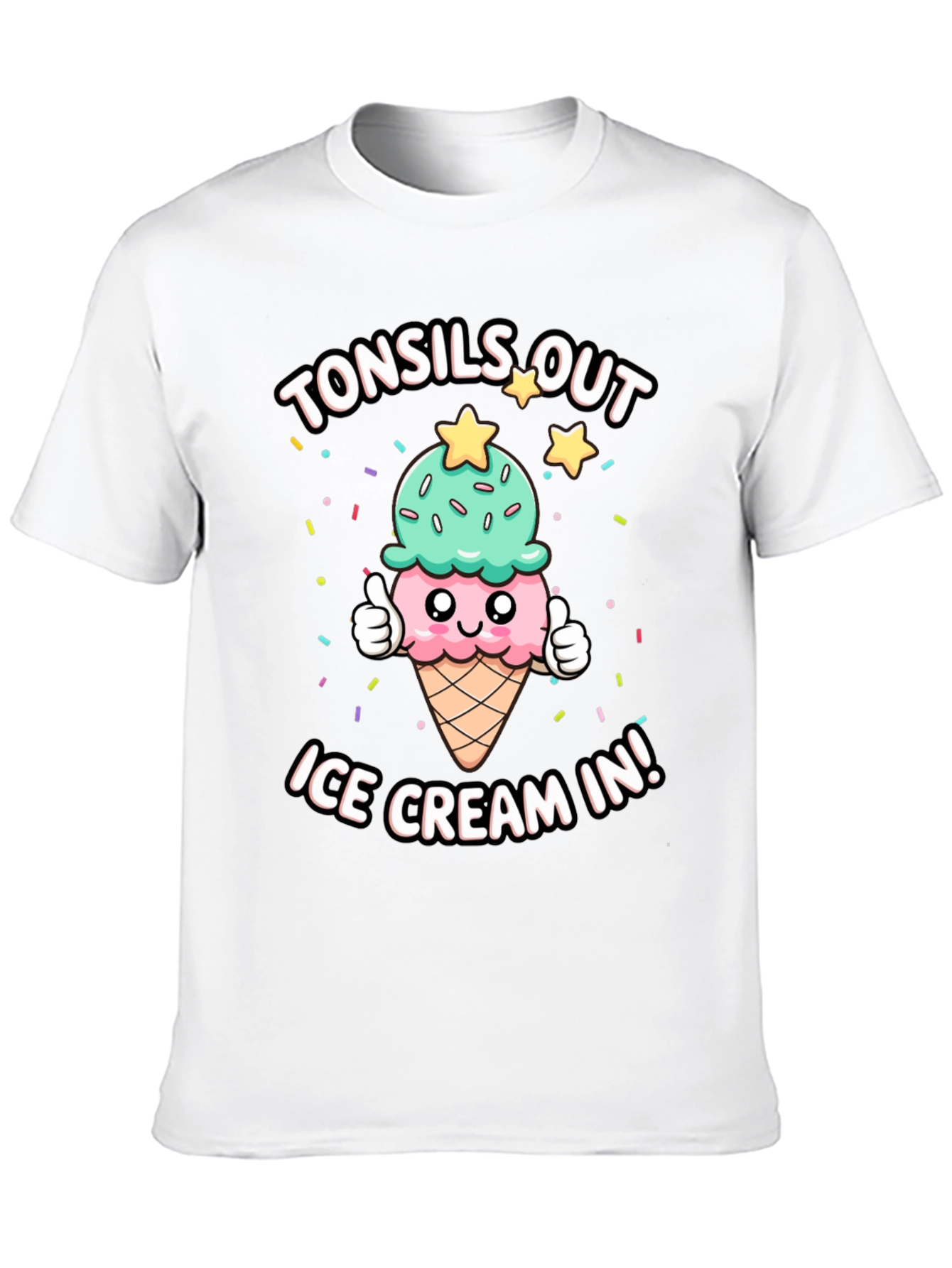 Tonsils Out Ice Cream In Black T-Shirt
