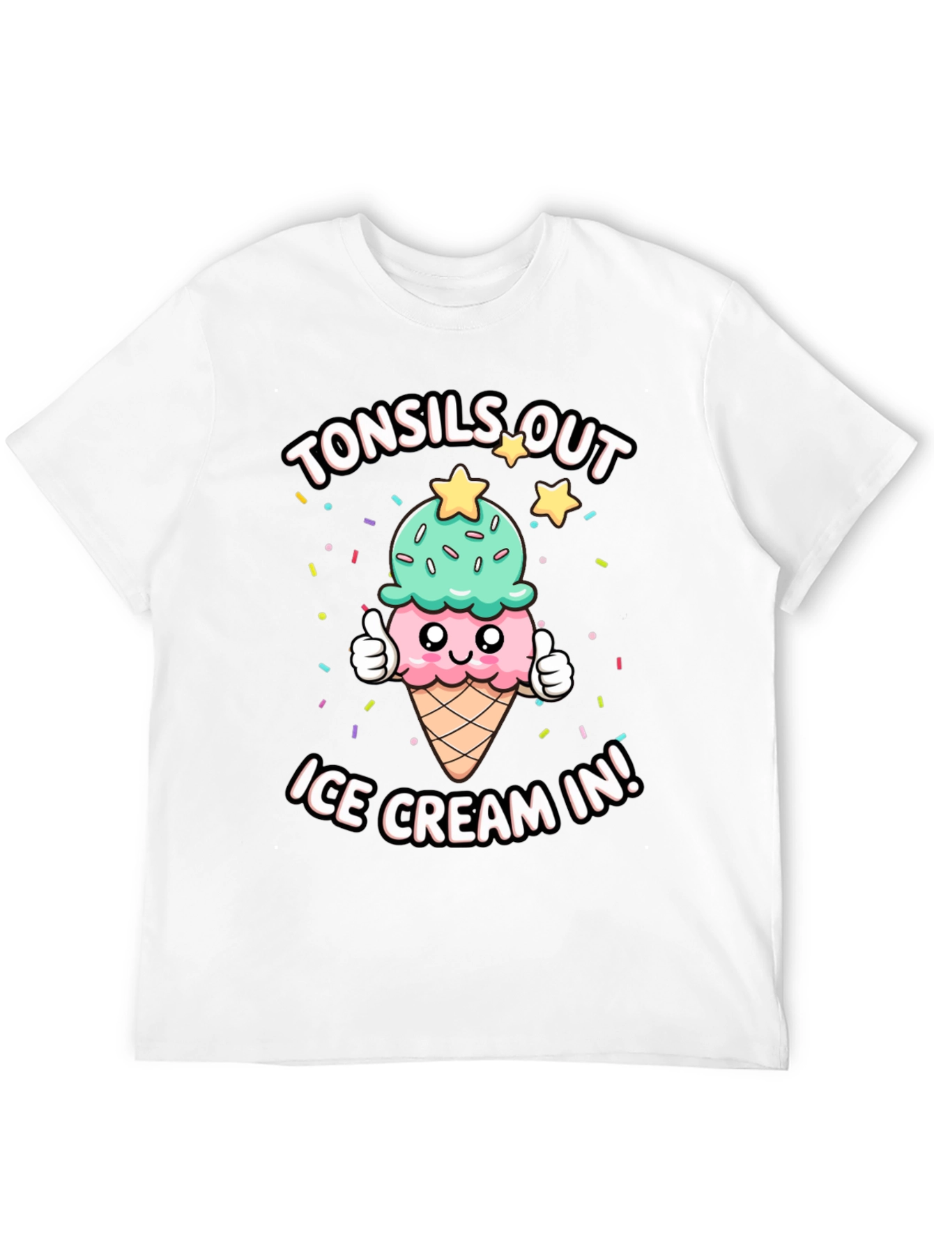 Tonsils Out Ice Cream In Black T-Shirt