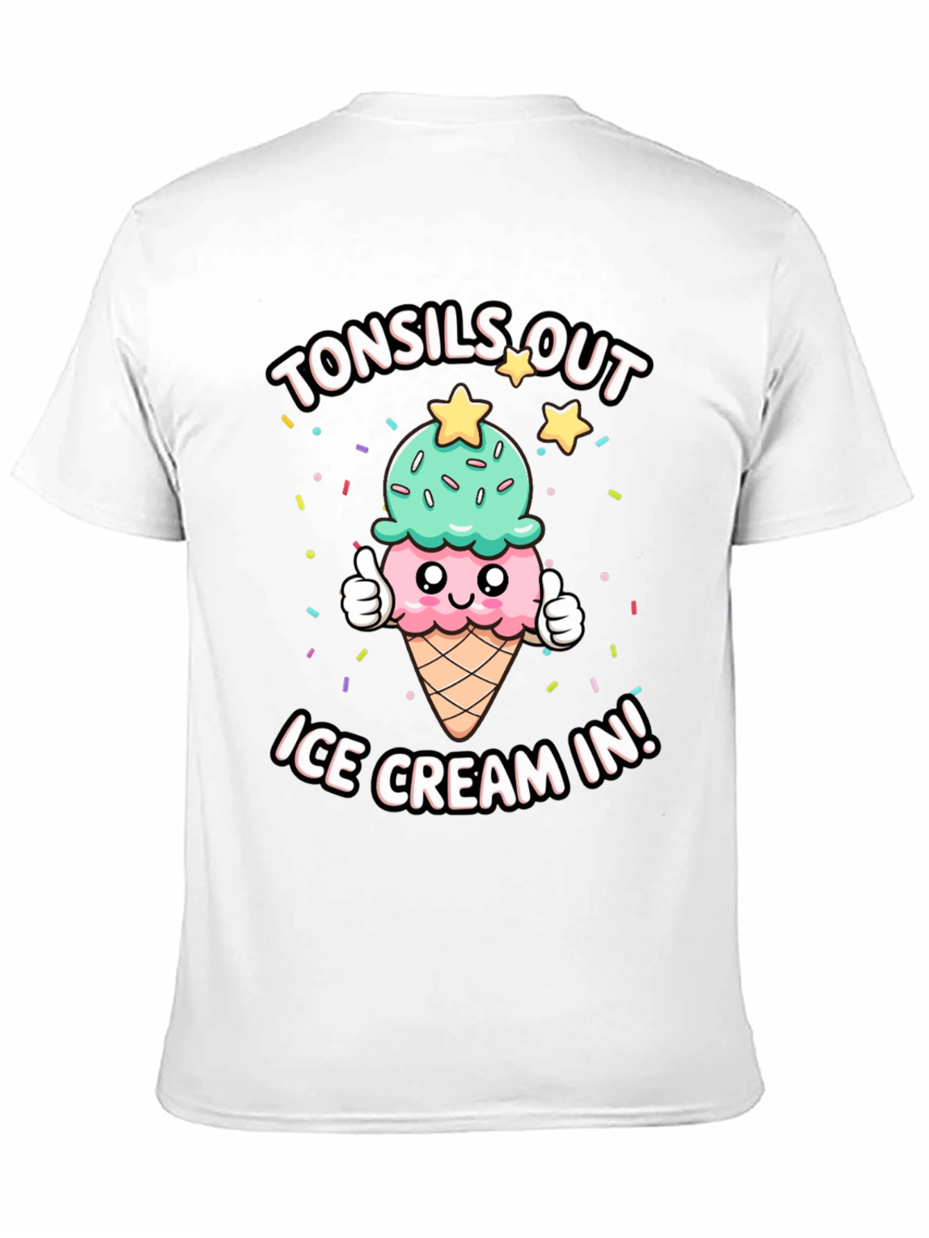 Tonsils Out Ice Cream In Black T-Shirt