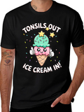 Tonsils Out Ice Cream In Black T-Shirt