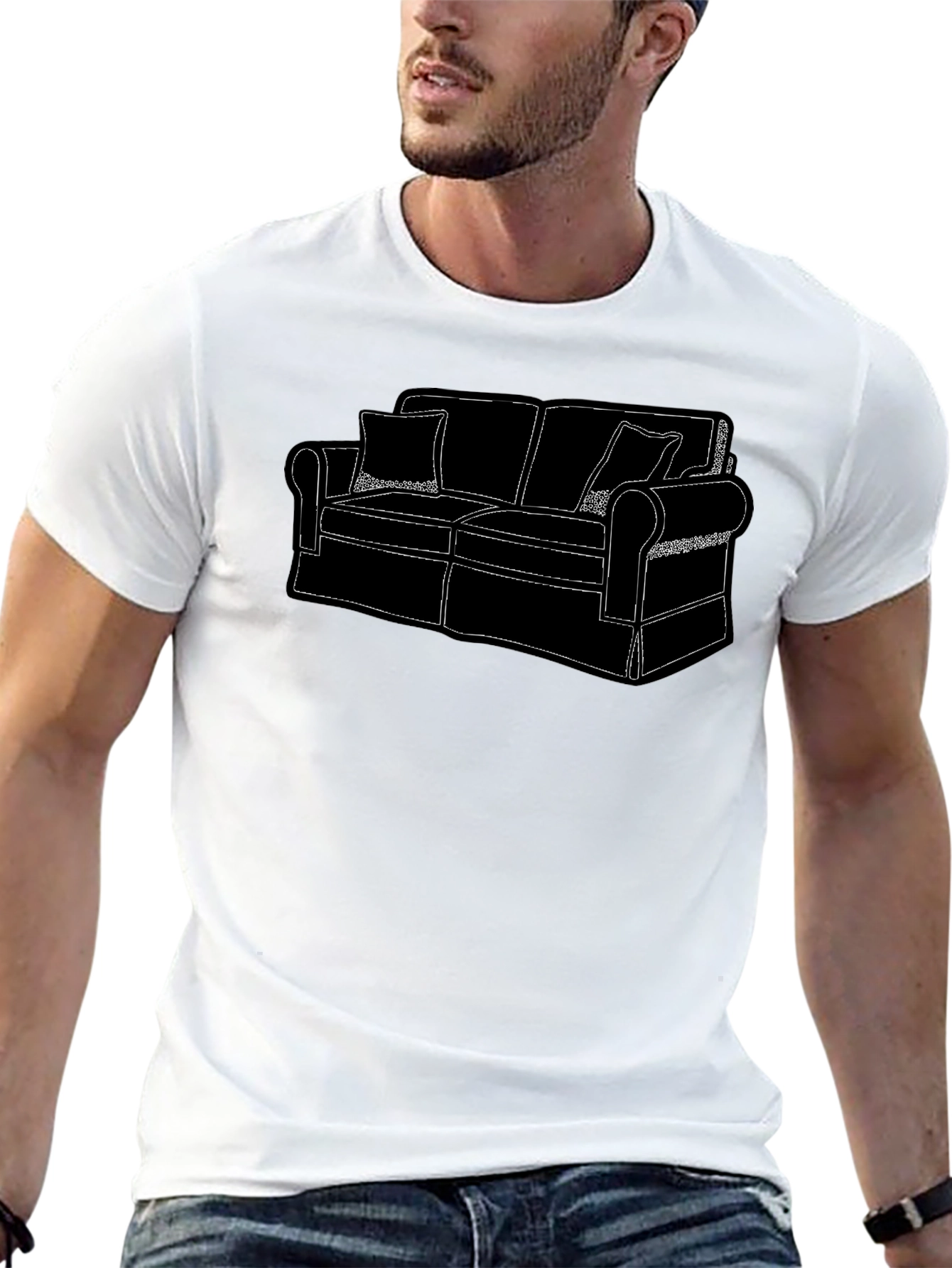 Couch Graphic Tee - Relaxed Style