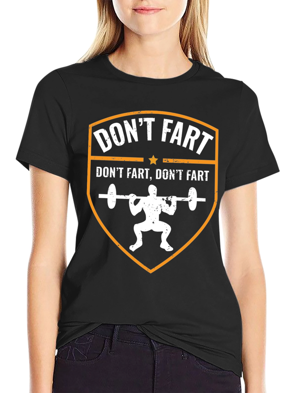 Funny Gym T-Shirt - Dont Fart Squat Design