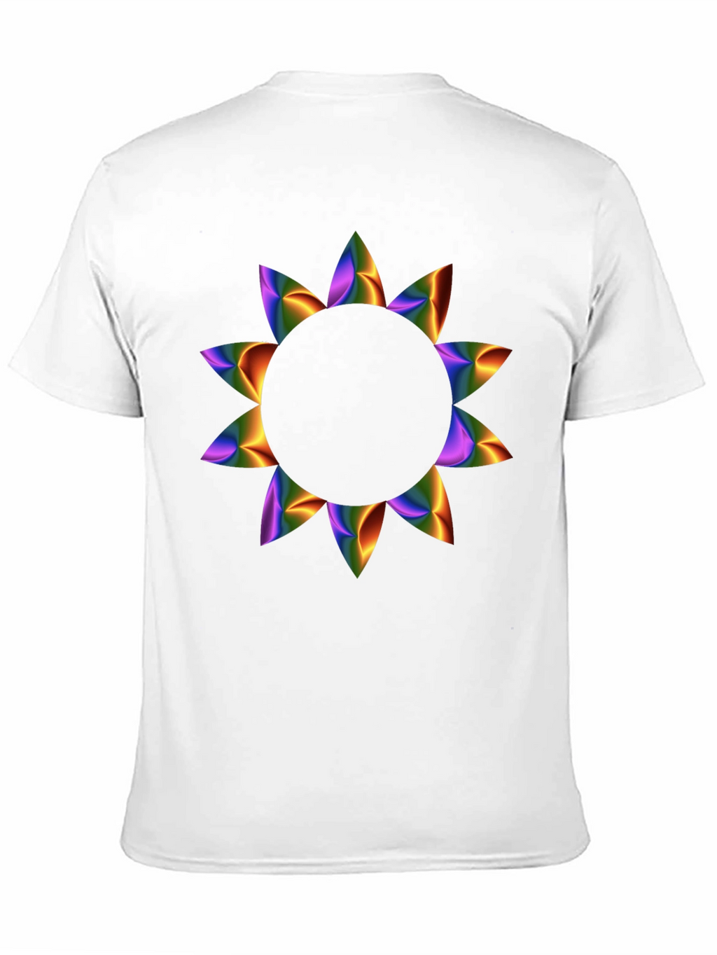 Rainbow Petal Graphic Black T-Shirt