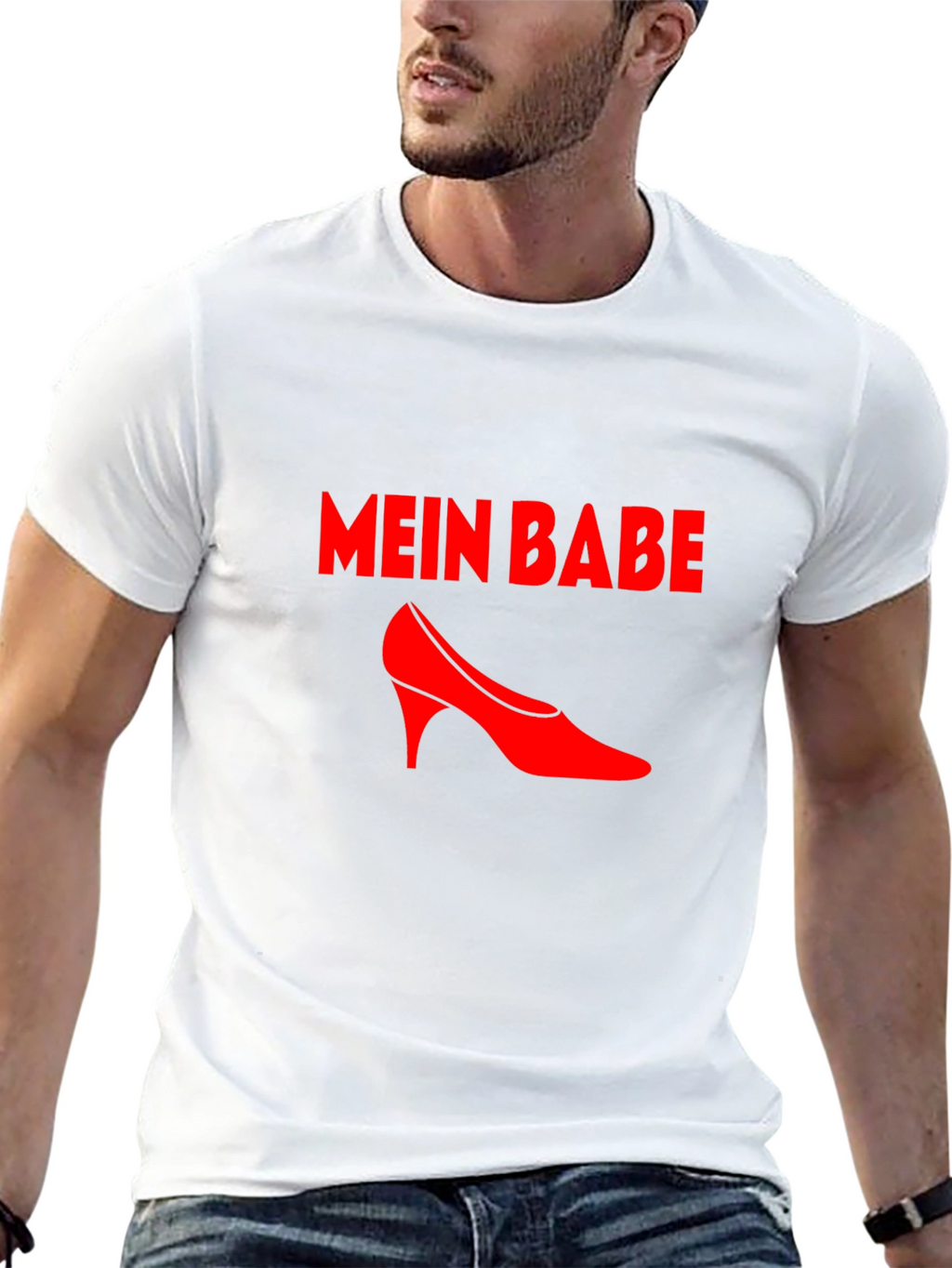 Mein Babe Red High Heel Graphic Tee - Black