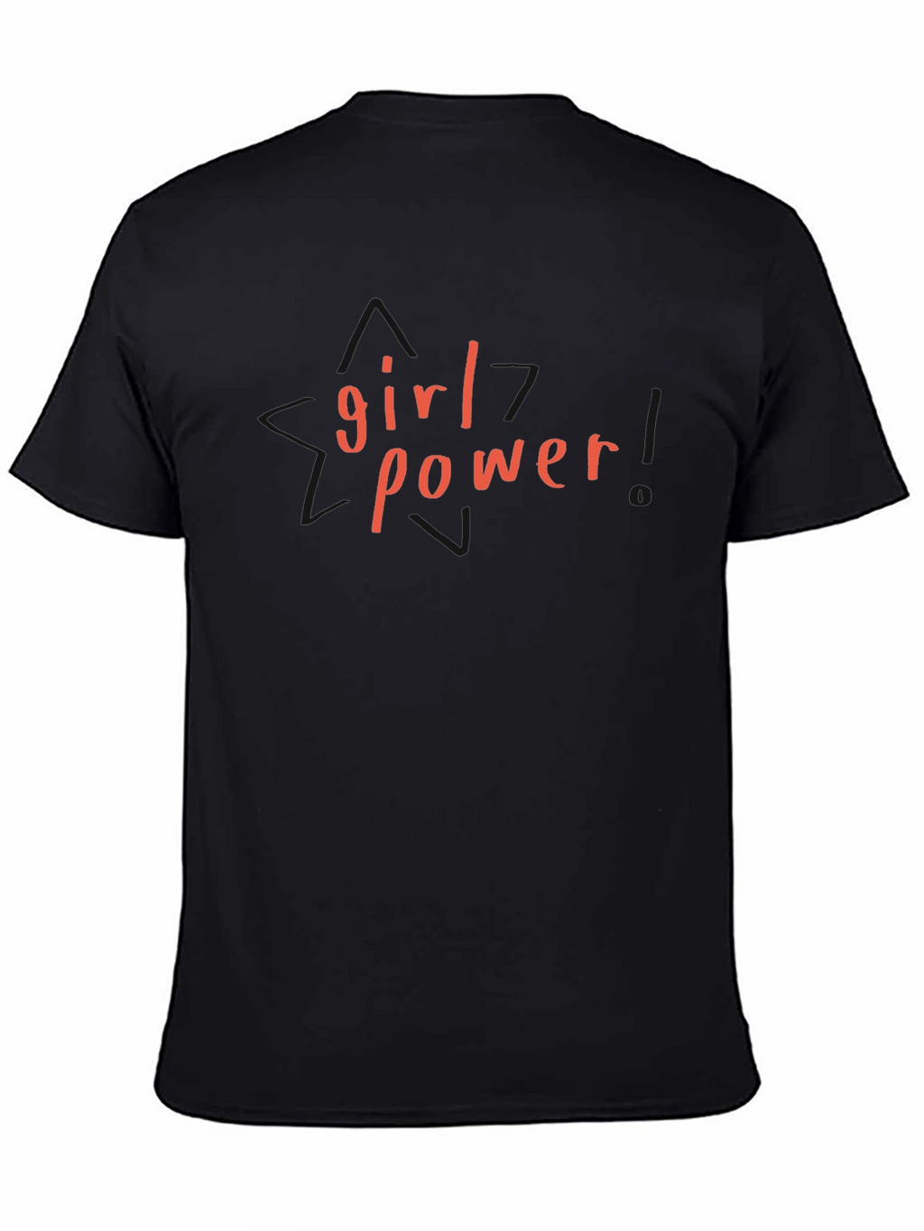 Girl Power Graphic Tee - Black Cotton T-Shirt