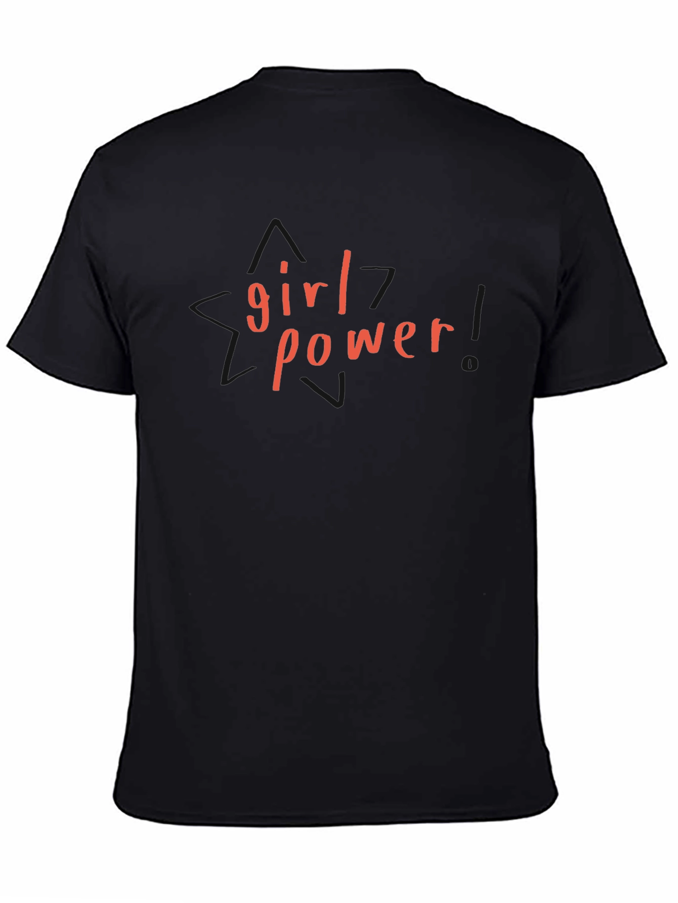 Girl Power Graphic Tee - Black Cotton T-Shirt