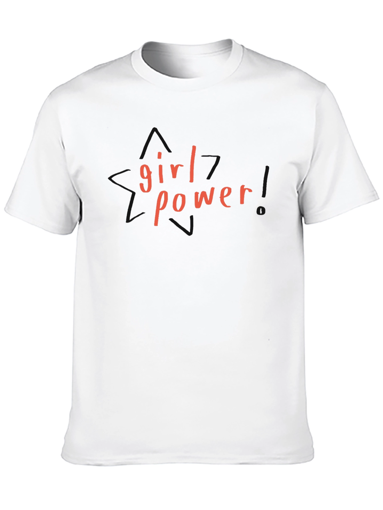 Girl Power Graphic Tee - Black Cotton T-Shirt