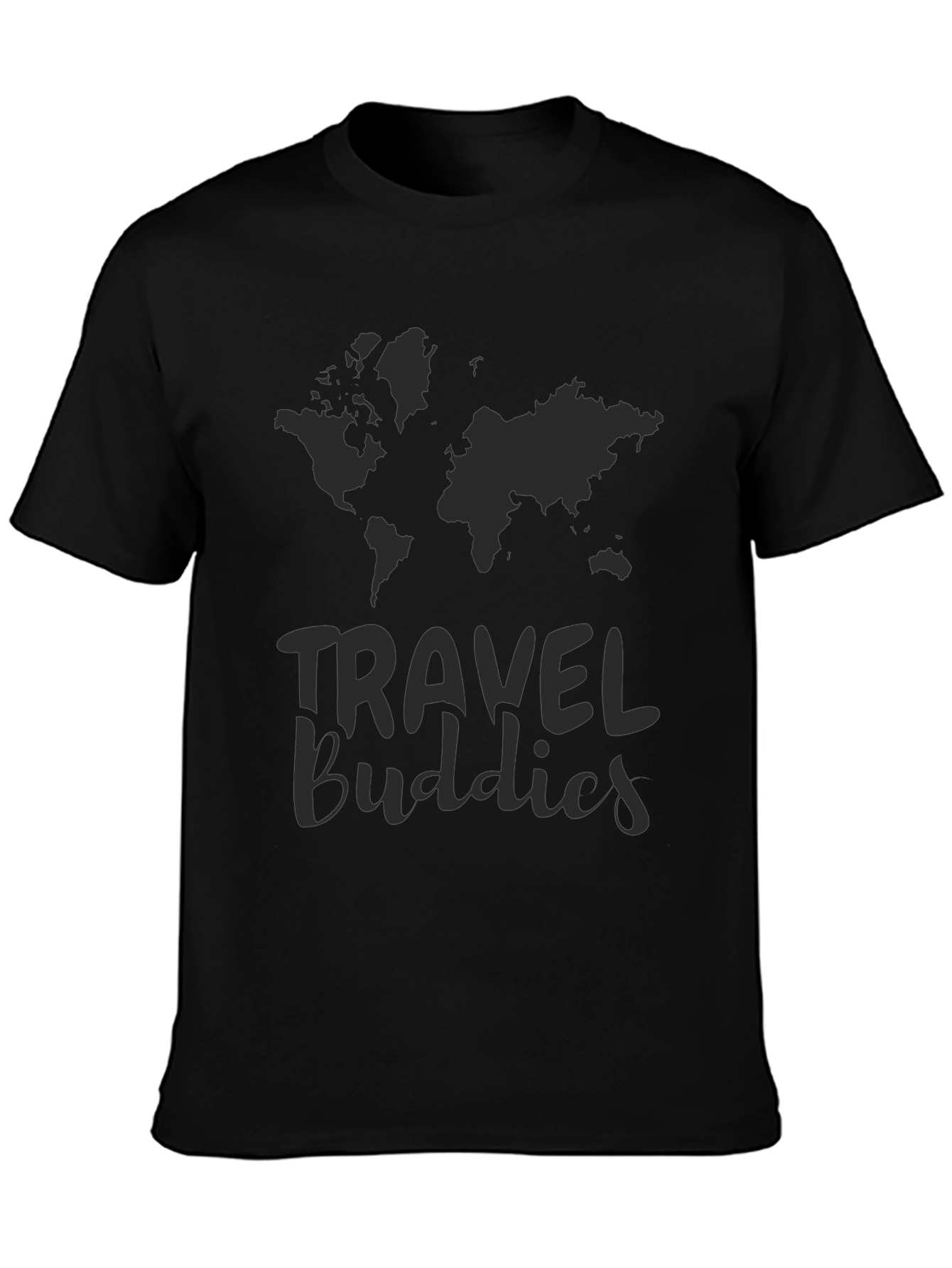 Travel Buddies Black Graphic T-Shirt