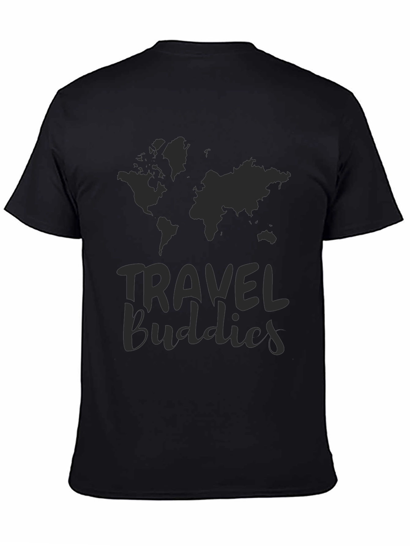 Travel Buddies Black Graphic T-Shirt