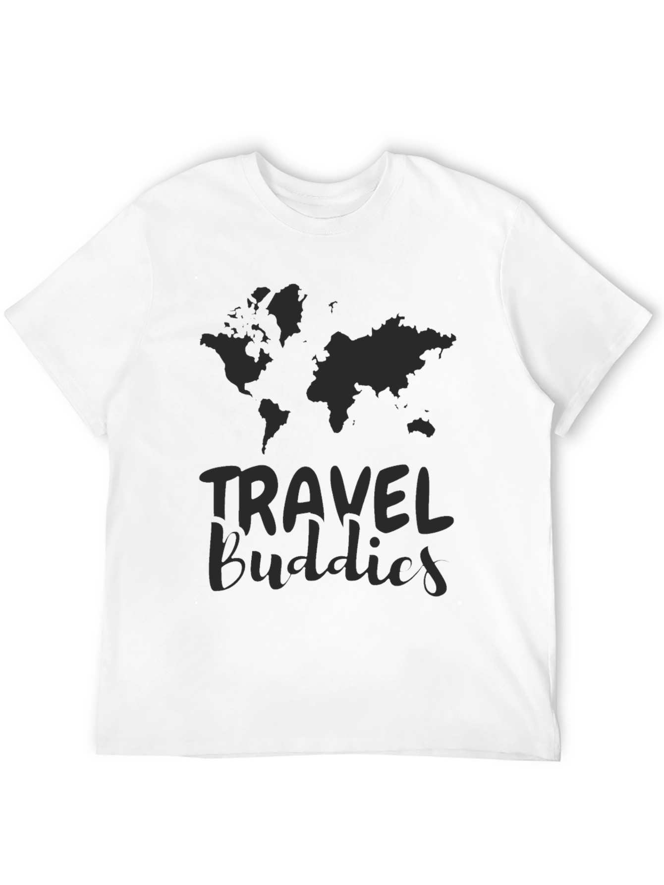 Travel Buddies Black Graphic T-Shirt