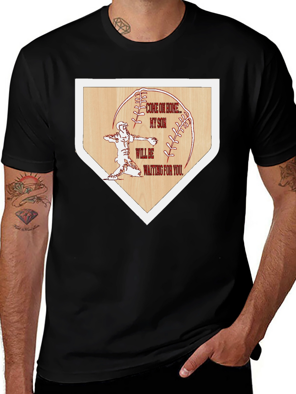 Baseball Home Base Tee: Come on Home My Son