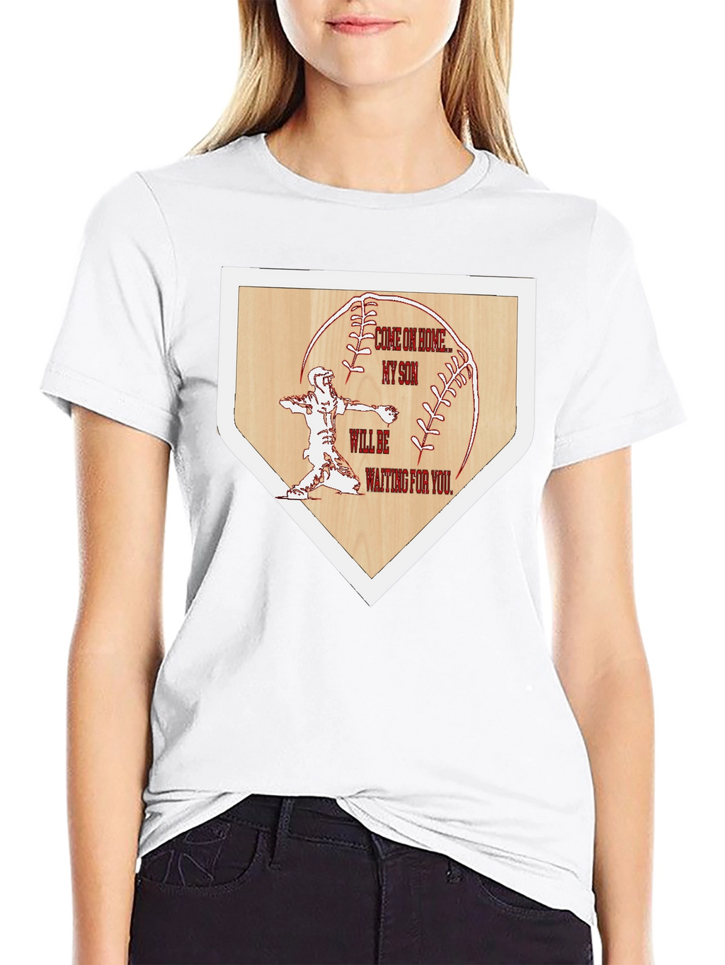 Baseball Home Base Tee: Come on Home My Son