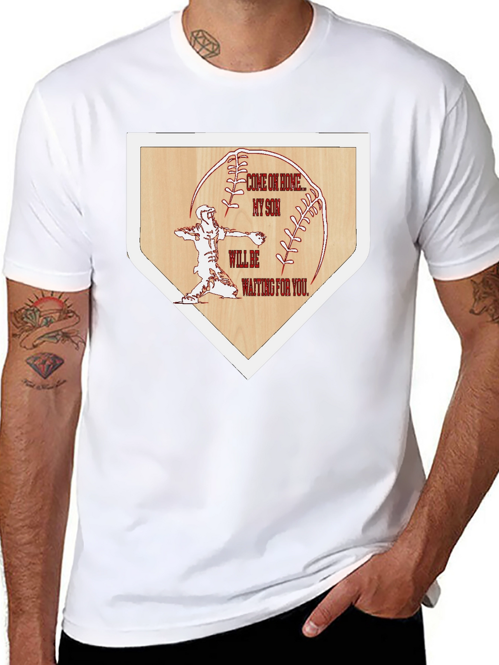 Baseball Home Base Tee: Come on Home My Son