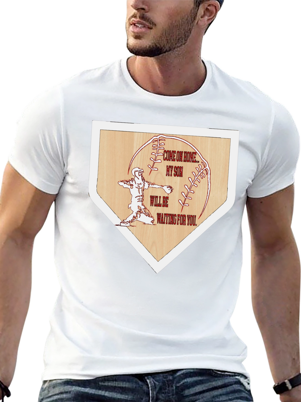 Baseball Home Base Tee: Come on Home My Son