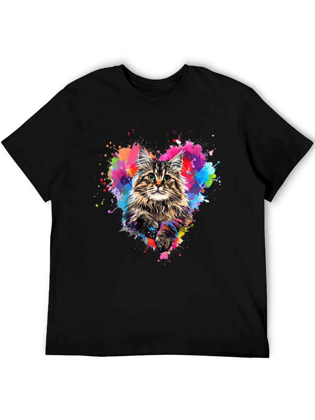 Colorful Cat Heart T-Shirt