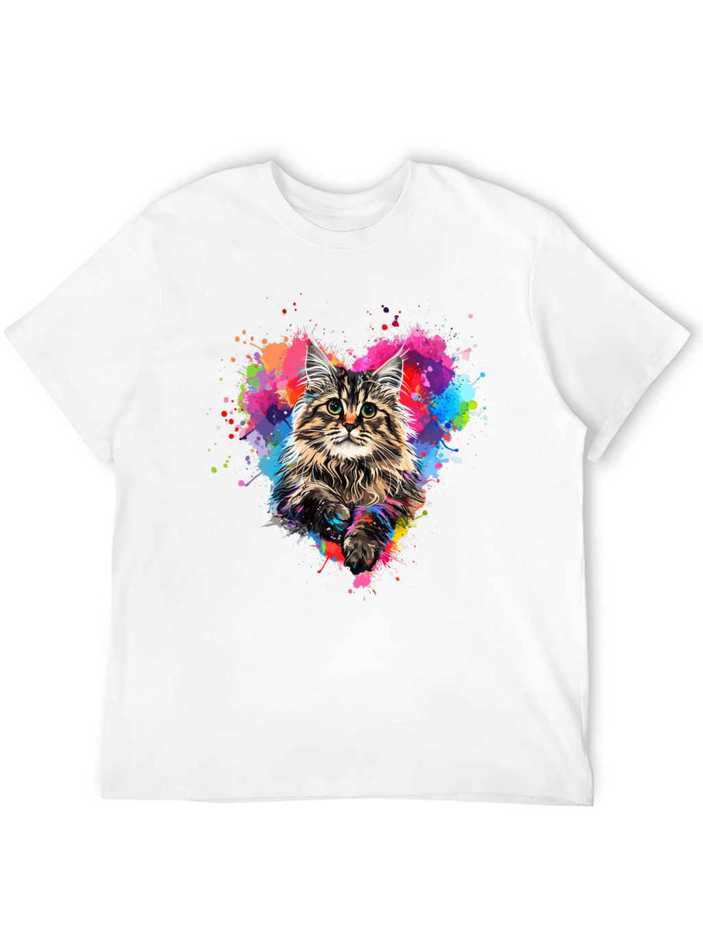 Colorful Cat Heart T-Shirt