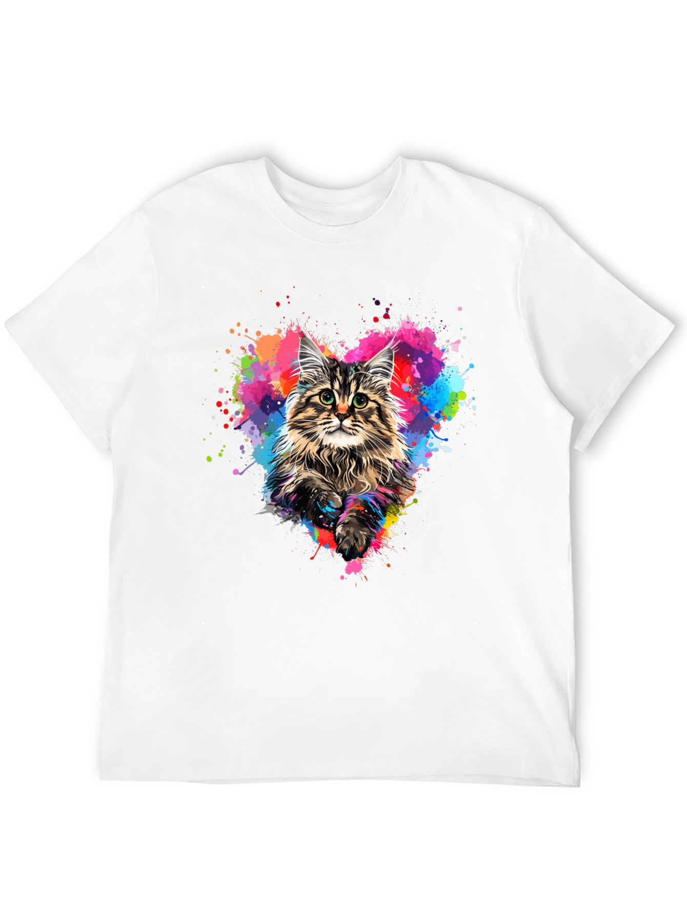 Colorful Cat Heart T-Shirt