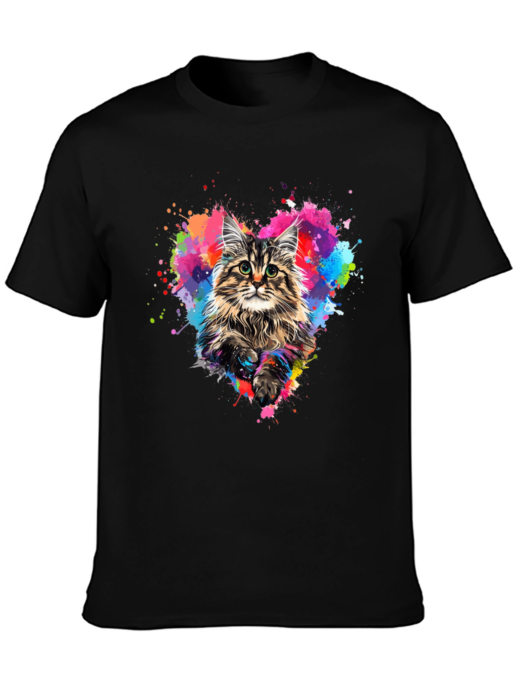 Colorful Cat Heart T-Shirt