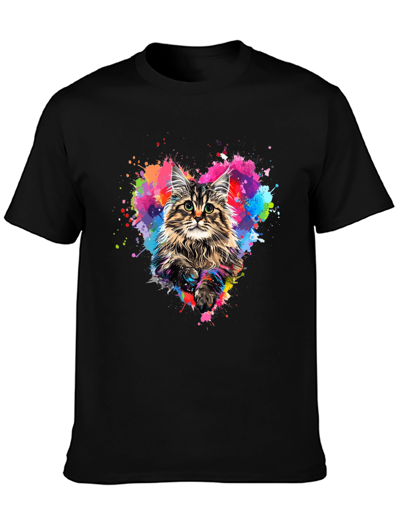 Colorful Cat Heart T-Shirt