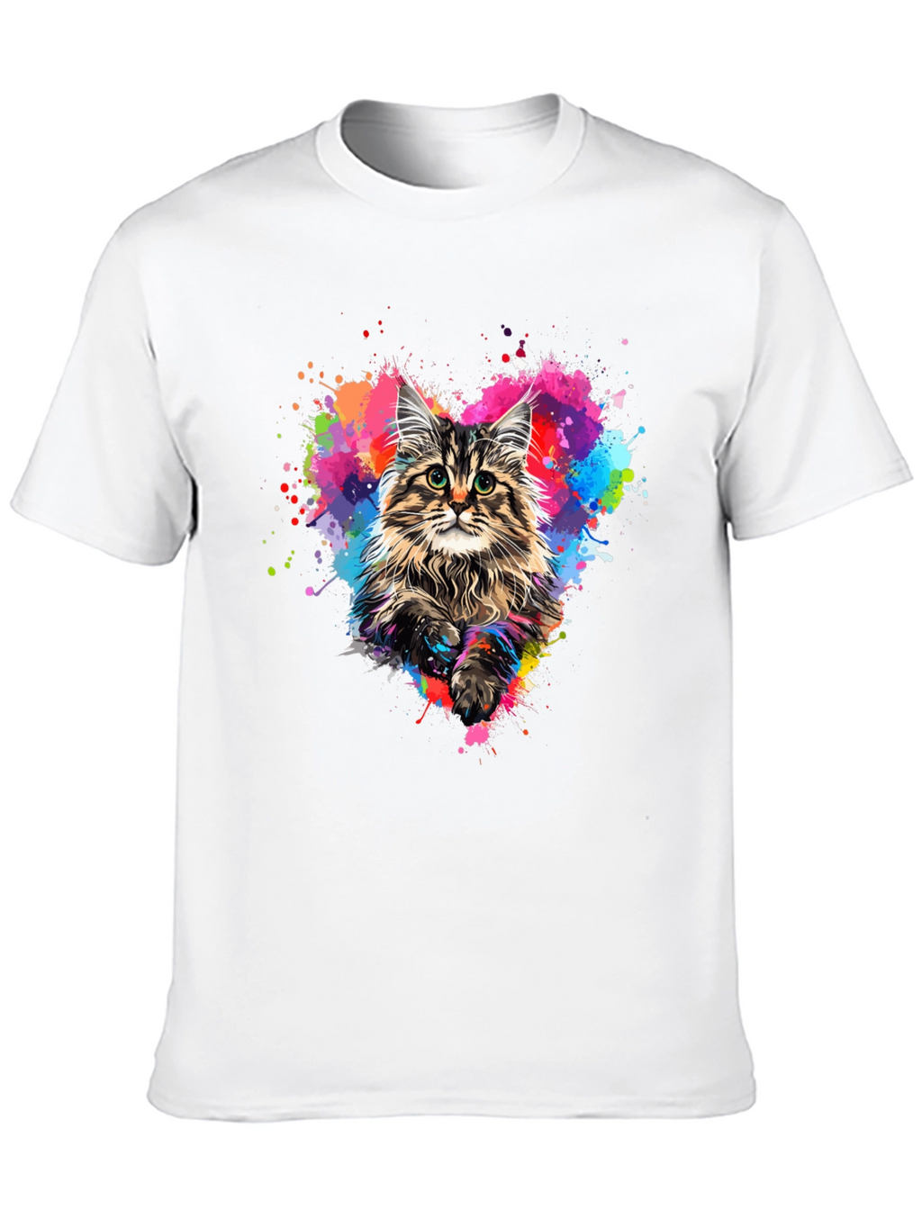 Colorful Cat Heart T-Shirt