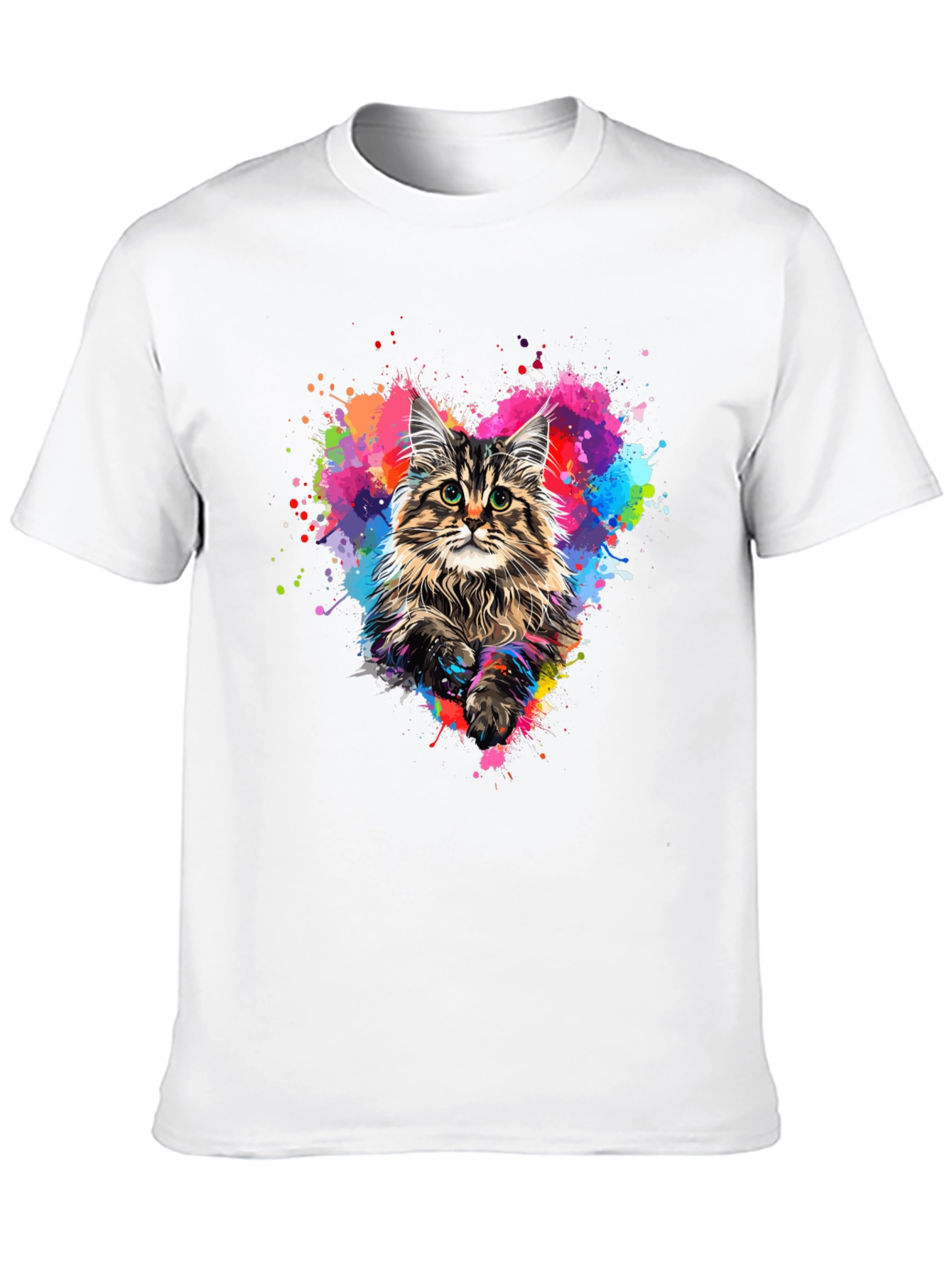 Colorful Cat Heart T-Shirt