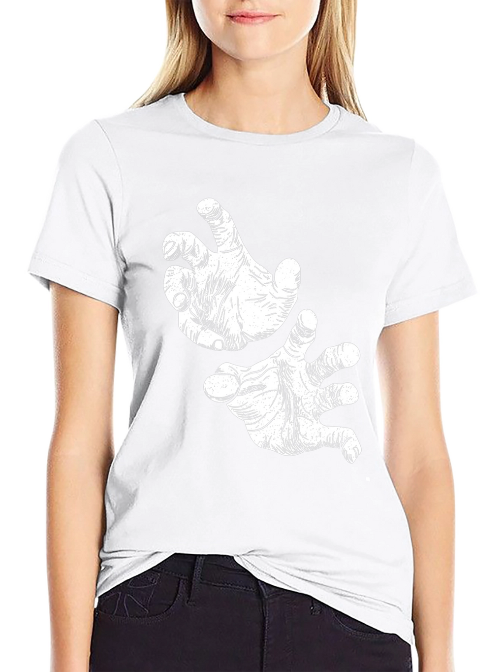 Creepy Hand Gesture Black T-Shirt