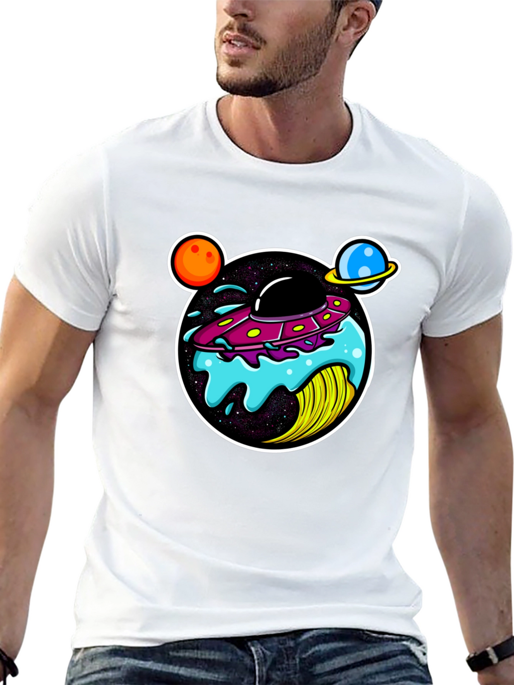 UFO Donut Graphic T-Shirt