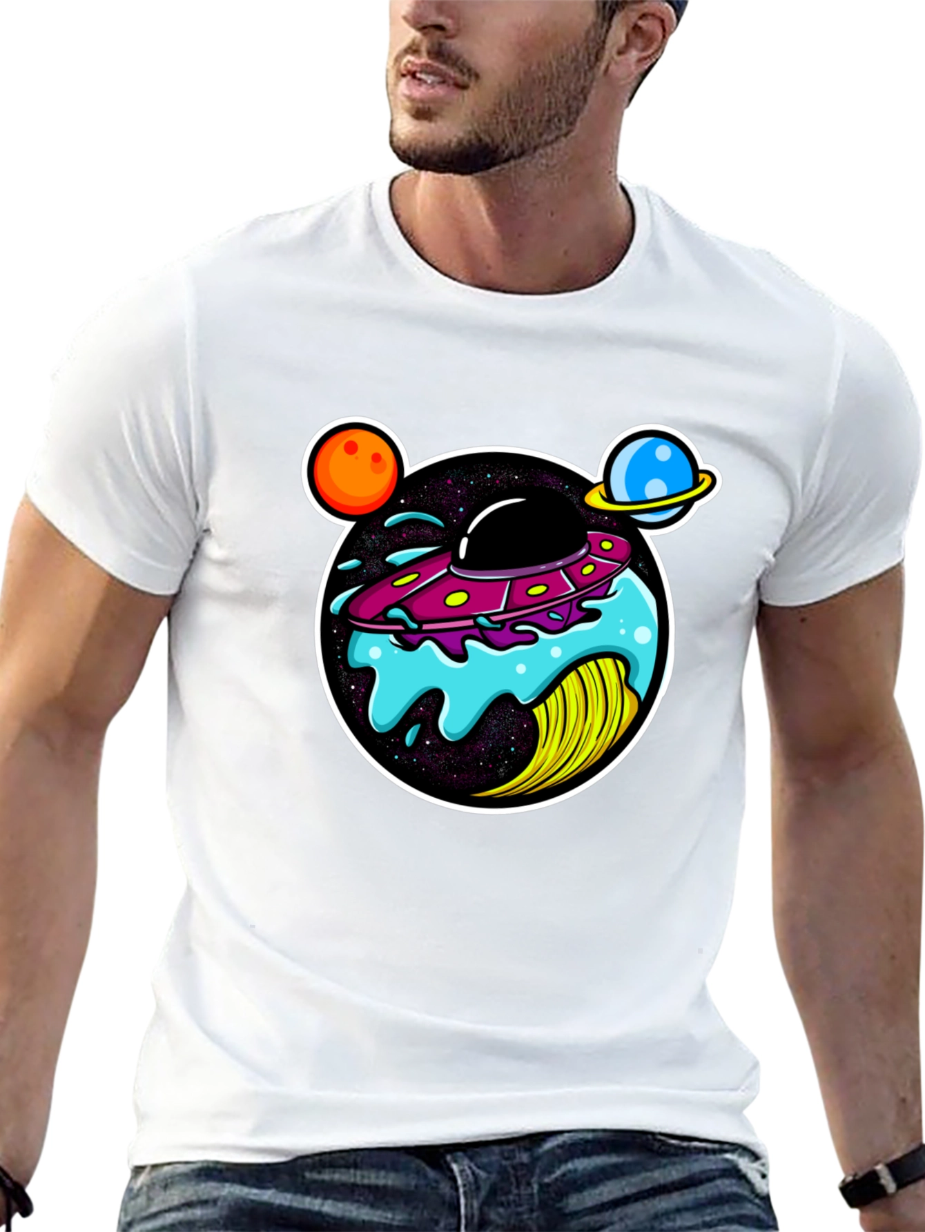 UFO Donut Graphic T-Shirt